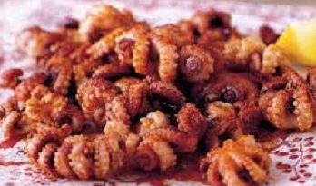 Deep-fried baby octopus