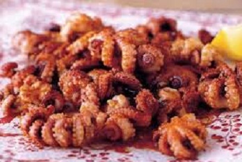 Deep-fried baby octopus