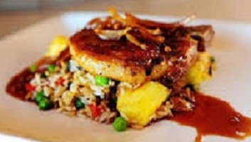 Pork Chops with Pineapple Fried Rice