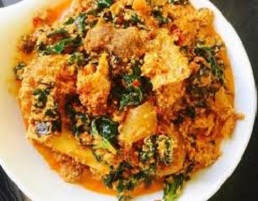 Fried Egusi Soup with Uziza Leaf Recipe