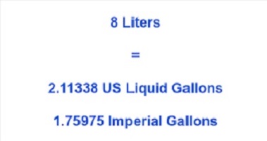 How many gallons [liquid] in 8 liters